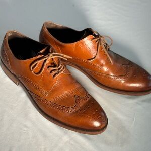 Cole Haan Men’s Size 11 Grand.ØS Wingtip Oxford Shoe in British Tan Leather